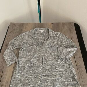 James Perse Women’s Melange Heathered Long Sleeve Button Shirt 2